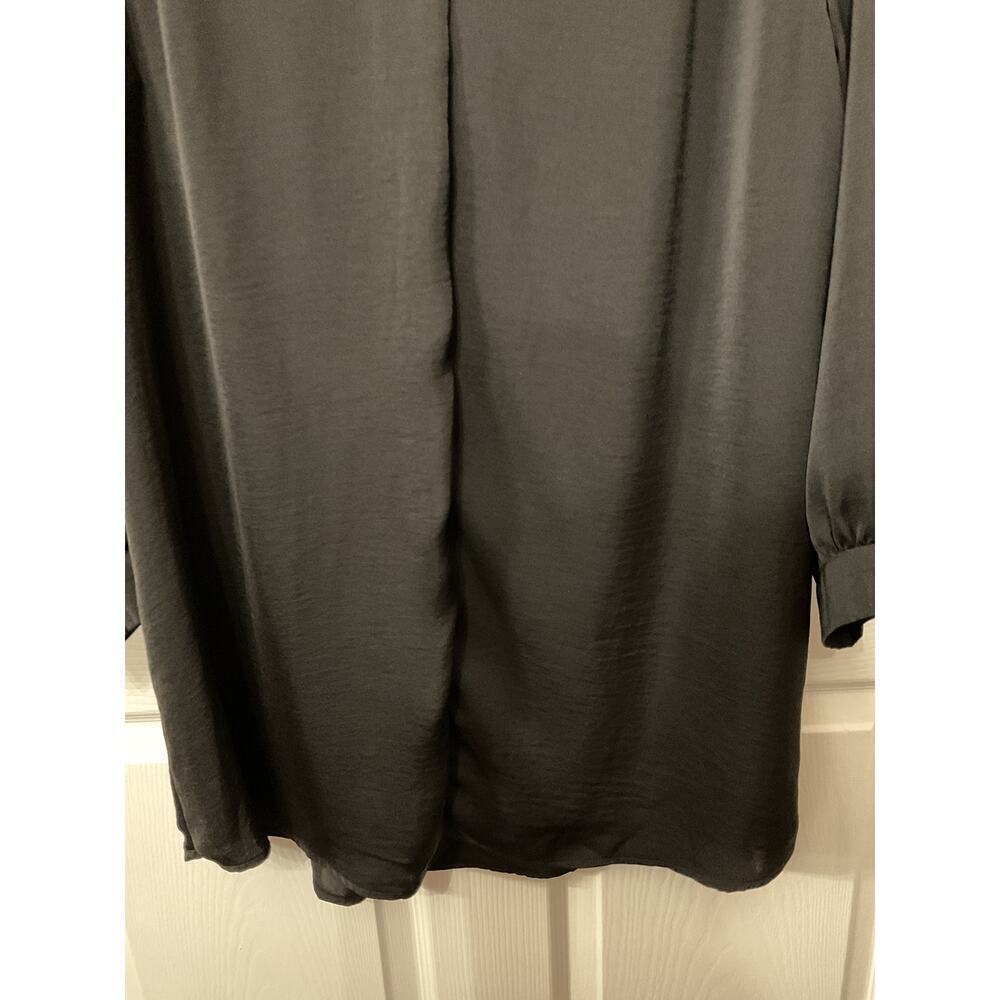 Glam Black Long Sleeve Shirt Sheath Dress, M - Picture 4 of 5